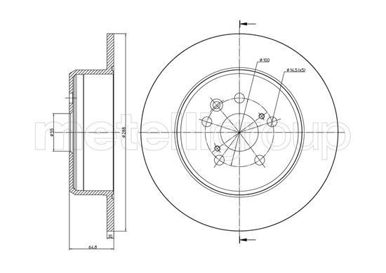 CIFAM 800-971C: Piduriketas Ø: 288mm, täis, Ø: 288mm, värvitud