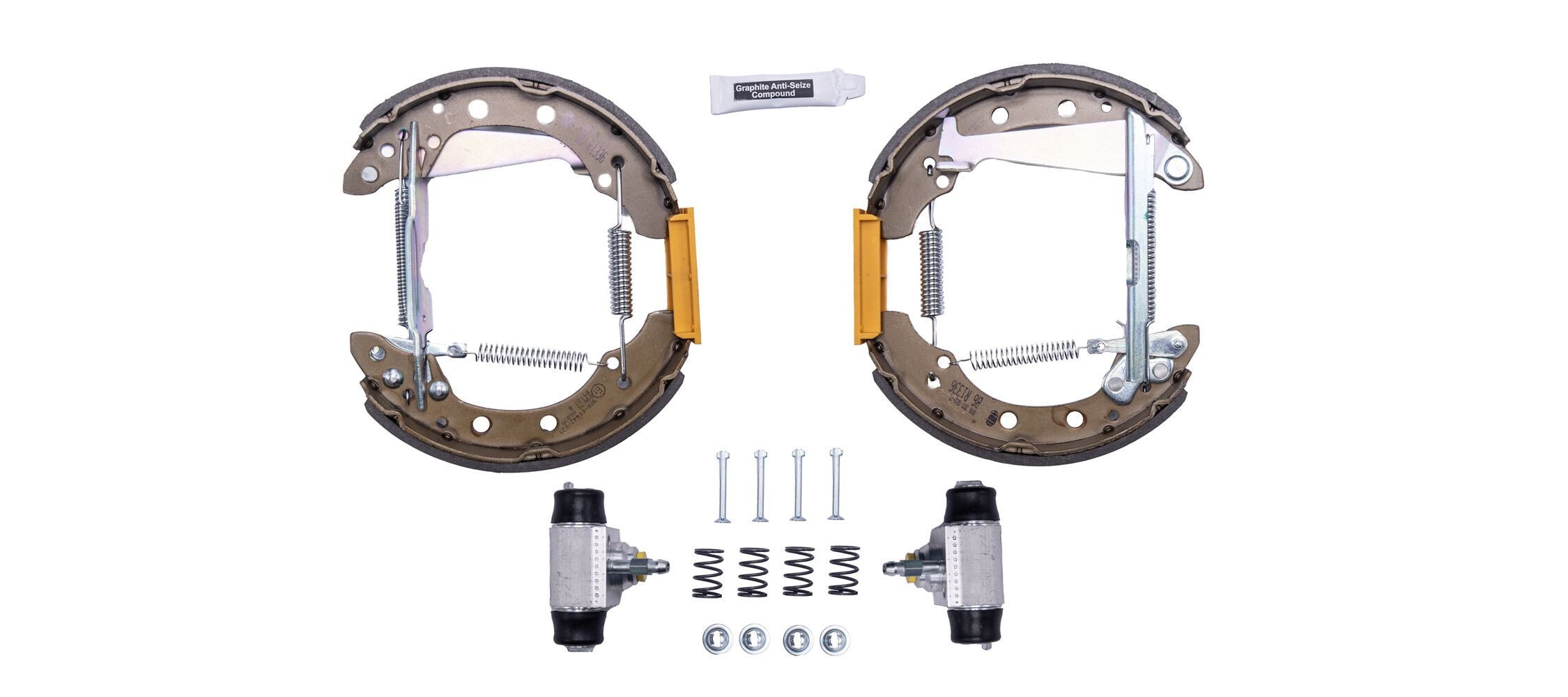 HELLA 8DB 355 022-711: Kit frenos, disco de tambor con cilindro de freno de rueda, con accionador Shoe Kit Pro