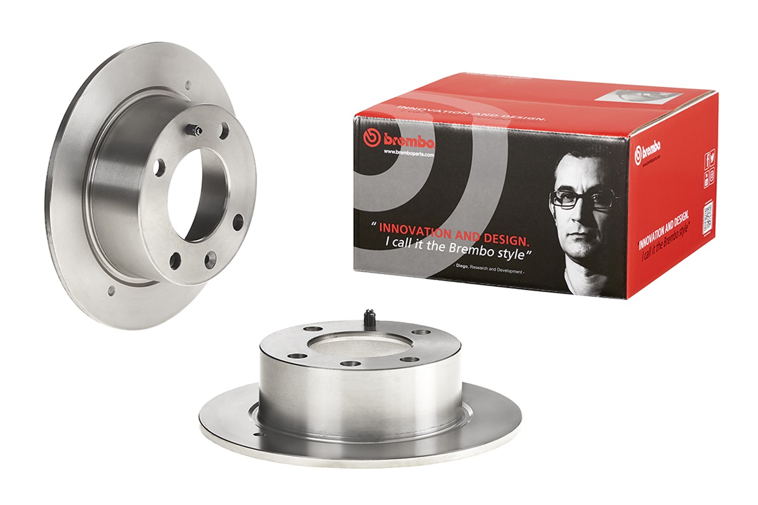 BREMBO 08.2939.14: Bromsskiva PRIME LINE Ø: 224mm, full, Ø: 224mm, med skruvar