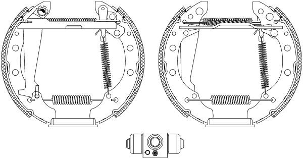 TEXTAR 84044706: Kit frenos, disco de tambor con accesorios, con cilindro de freno de rueda, con accionador, con palanca freno de mano Shoe Kit Pro