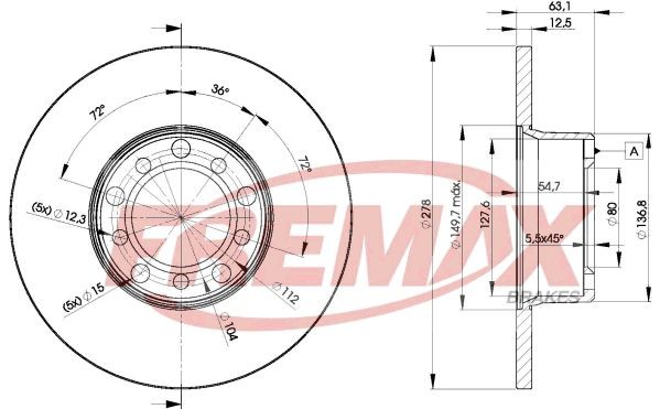 FREMAX BD-2780: Piduriketas Ø: 278mm, täis, Ø: 278mm, Premium Black Carbon +