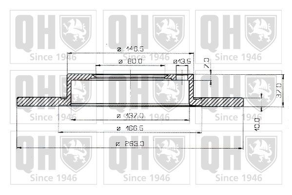 QUINTON HAZELL BDC3285: Disco de freno Ø: 263mm, macizo, Ø: 263mm