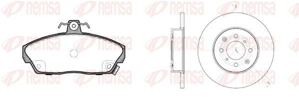 REMSA 8337.00: Sada bŕzd, Kotúčová brzda predna naprava, Ø: 262mm, plný