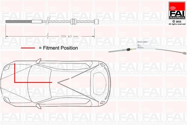 FAI AutoParts FBC0076: Handremkabel 328mm