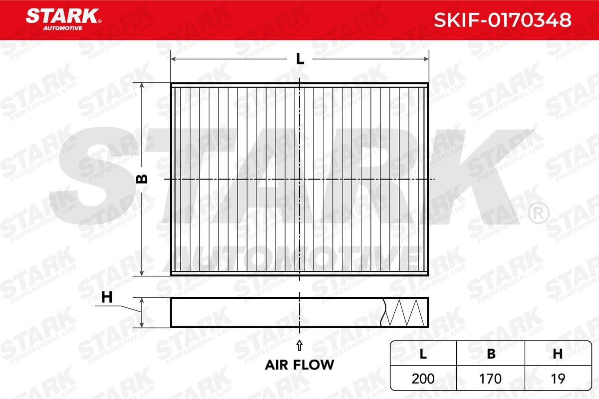 STARK SKIF-0170348: Filtre d'habitacle Filtre à particules HEPA, Filtre à air recyclé