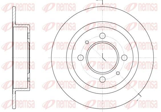 REMSA 6424.00: Δισκόπλακα μπροστινός άξονας, Ø: 234mm, πλήρες, Ø: 234mm