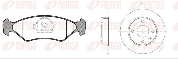 REMSA 8285.00: Pidurikomplekt, ketaspidur Esisild, Ø: 240mm, täis