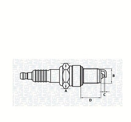 MAGNETI MARELLI 062000773304: Bougie Sleutelwijdte: 20,8, Met vlakke zitting