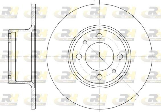 ROADHOUSE 6156.00: Brzdový kotouč přední osa, R: 252mm, plný, R: 252mm