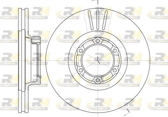 ROADHOUSE 6157.10: Brzdový kotouč přední osa, R: 252mm, větráno, R: 252mm