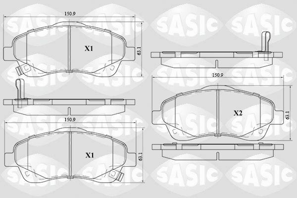 SASIC 6216017: Bromsbelägg framaxel