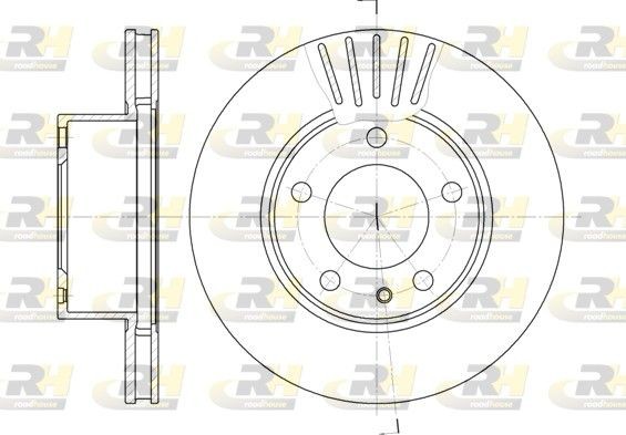 ROADHOUSE 6357.10: Piduriketas Esisild, Ø: 282mm, õhutusega, Ø: 282mm