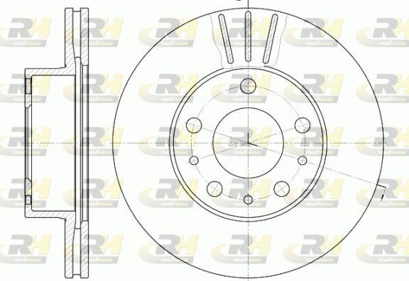 ROADHOUSE 6476.10: Bremseskive foraksel, Ø: 280mm, ventileret, Ø: 280mm