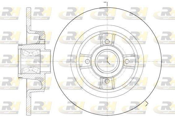 ROADHOUSE 6698.20: Piduriketas Tagasild, Ø: 274mm, täis, Ø: 274mm, koos rattalaagriga, koos ABS-andurirõngaga