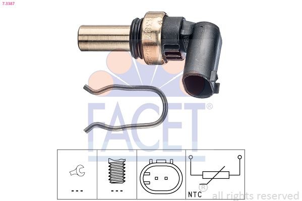 FACET 7.3387: Andur, Jahutusvedeliku temp. Made in Italy - OE Equivalent