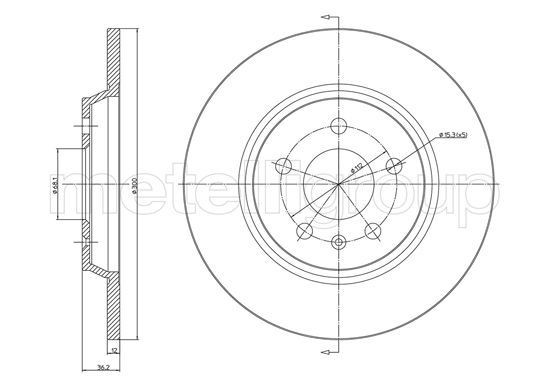 CIFAM 800-1032C: Disco de freno Ø: 300,0mm, macizo, Ø: 300,0mm, barnizado
