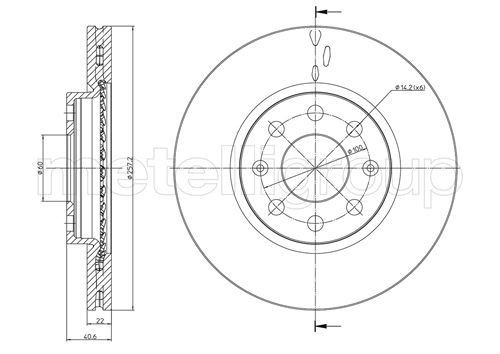 CIFAM 800-835C: Bremseskive Ø: 256mm, ventileret, Ø: 256mm, lakeret