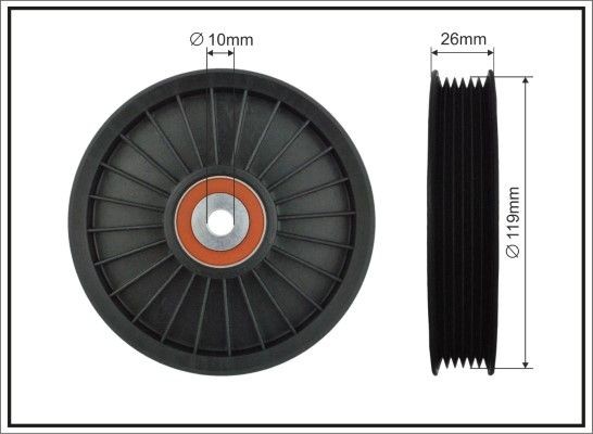 CAFFARO 89-26 Umlenkrolle Keilrippenriemen Ø: 119mm, Ø: 119mm