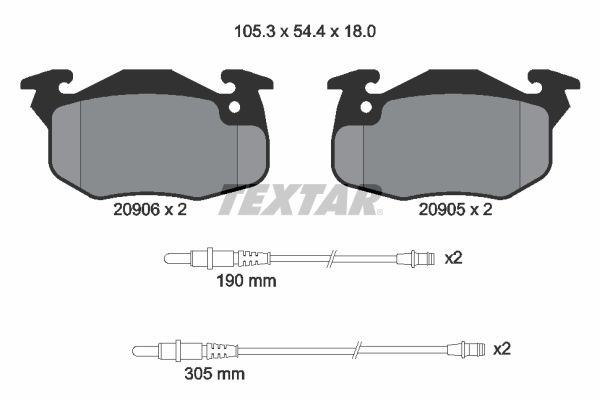TEXTAR 89001600: Souprava brzd, koutocova brzda CERA TEC R: 247mm, plný