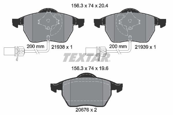 TEXTAR 89004300: Bremsscheiben und -beläge CERA TEC Ø: 288mm, innenbelüftet