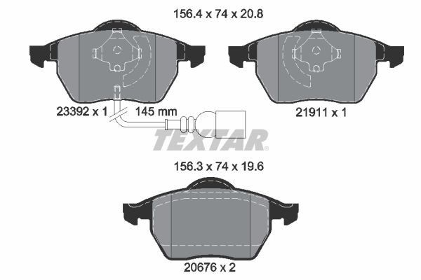 TEXTAR 89006400: Σετ φρένων, δισκόφρενα CERA TEC Ø: 288mm, εσωτερικά αεριζόμενο