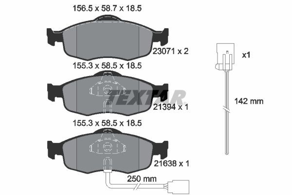 TEXTAR 89013300: Pidurikomplekt, ketaspidur CERA TEC Ø: 260mm, sisemine õhutus