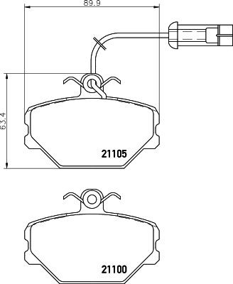 HELLA PAGID 8DB 355 006-191: Bremseklodser med tilbehør, med bremsecaliperskruer