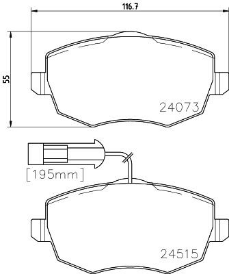 HELLA PAGID 8DB 355 012-851: Bremseklodser med tilbehør