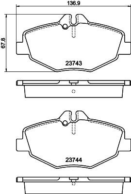 HELLA 8DB 355 017-061: Piduriklotsid