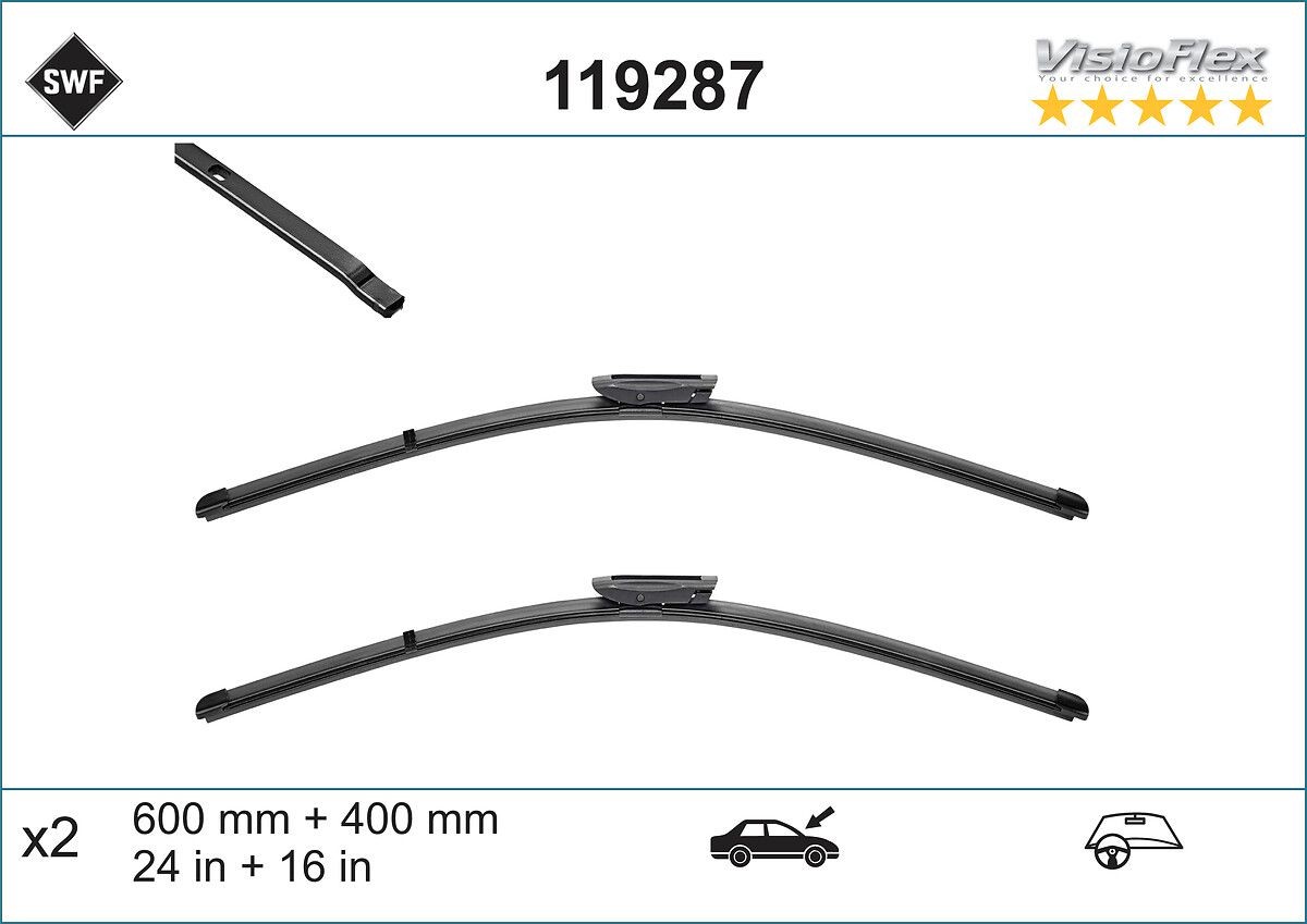 SWF 119287: Tergicristalli anteriore, 600mm VisioFlex