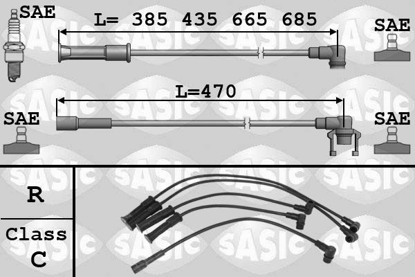 SASIC 9284007: Augstsprieguma vadu komplekts