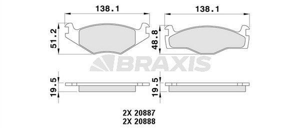BRAXIS AA0065: Τακάκια φρένων