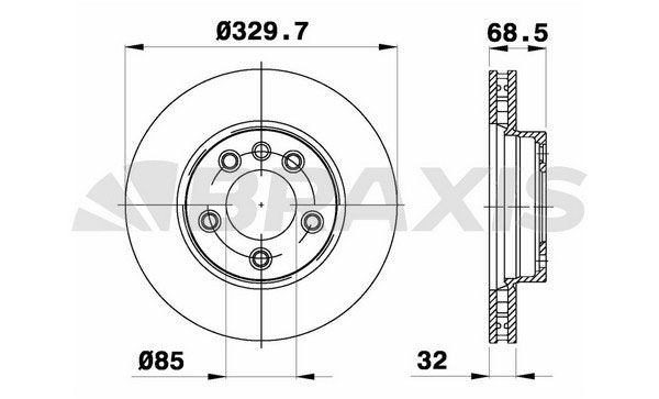 BRAXIS AD1005: Piduriketas Ø: 329,7mm, õhutusega, värvitud