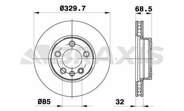 BRAXIS AD1007: Piduriketas Ø: 329,7mm, õhutusega
