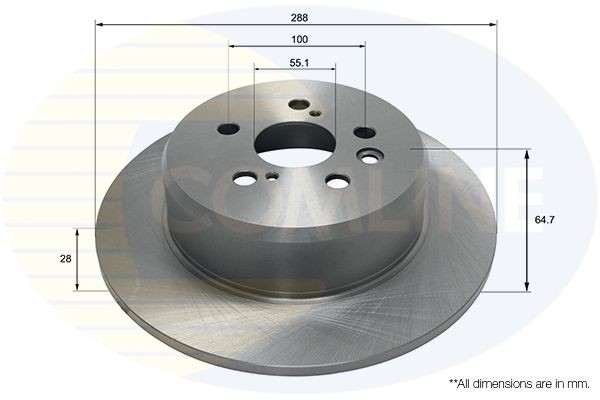COMLINE ADC01101: Bremsscheibe Comline Ø: 288mm, voll, Ø: 288mm