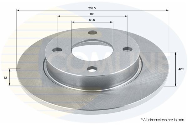 COMLINE ADC0436: Bremseskive Comline Ø: 240mm, fuldstændigt, Ø: 240mm