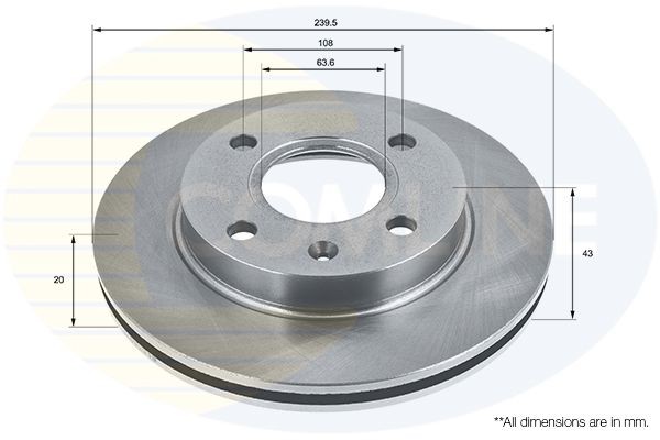 COMLINE ADC0440V: Piduriketas Comline Ø: 240mm, sisemine õhutus, Ø: 240mm, kaetud