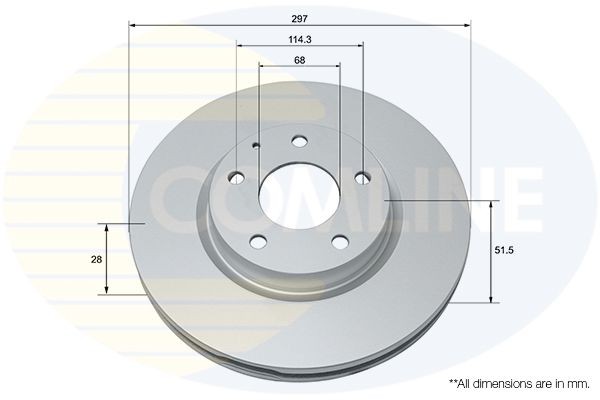 COMLINE ADC0473V: Piduriketas Comline Ø: 297mm, sisemine õhutus, Ø: 297mm, kaetud