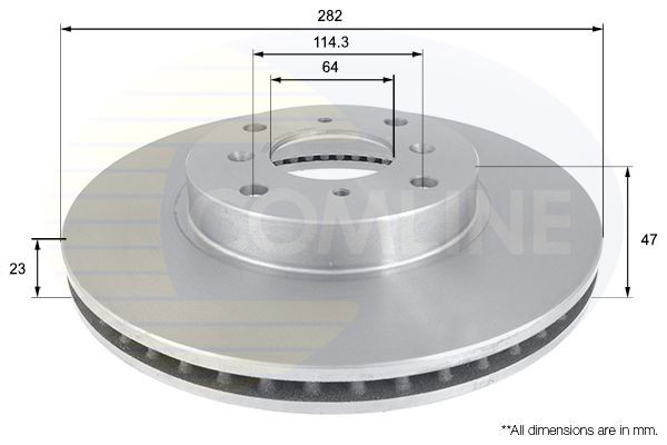 COMLINE ADC0535V: Brzdový kotúč Comline Ø: 282mm, s vnútorným chladením, Ø: 282mm