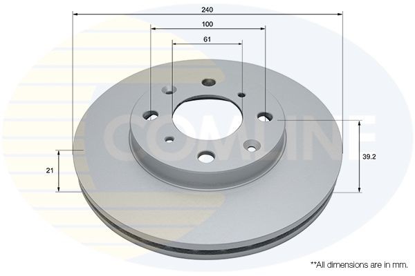 COMLINE ADC0546V: Δισκόπλακα Comline Ø: 240mm, εσωτερικά αεριζόμενο, Ø: 240mm, με επίστρωση
