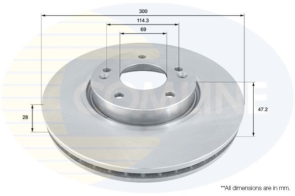 COMLINE ADC1092V: Piduriketas Comline Ø: 300mm, sisemine õhutus, Ø: 300mm, kaetud