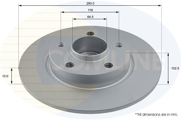 COMLINE ADC1137: Piduriketas Comline Ø: 280mm, täis, Ø: 280mm, kaetud, koos ABS-andurirõngaga, koos rattalaagriga