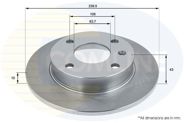 COMLINE ADC1203: Piduriketas Comline Ø: 240mm, täis, Ø: 240mm
