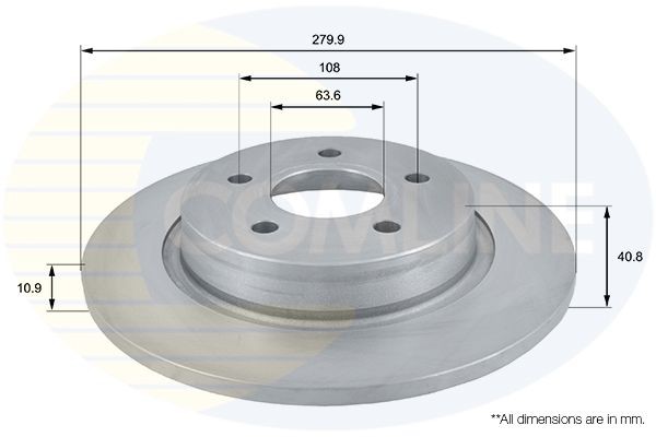 COMLINE ADC1229: Piduriketas Comline Ø: 280mm, täis, Ø: 280mm, kaetud