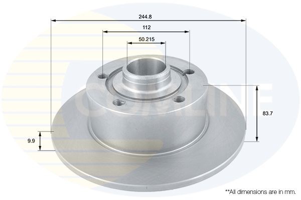 COMLINE ADC1419: Piduriketas Comline Ø: 245mm, täis, Ø: 245mm, ilma ABS- anduriteta