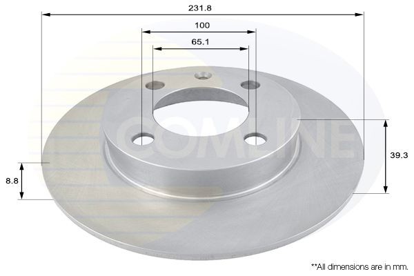 COMLINE ADC1439: Bromsskiva Comline Ø: 232mm, full, Ø: 232mm