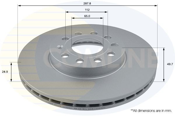 COMLINE ADC1455V: Piduriketas Comline Ø: 288mm, sisemine õhutus, Ø: 288mm, kaetud