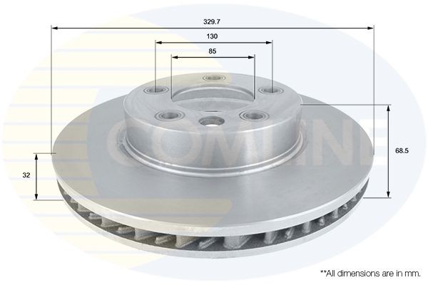 COMLINE ADC1458V: Piduriketas Comline Ø: 330mm, sisemine õhutus, Ø: 330mm, kaetud
