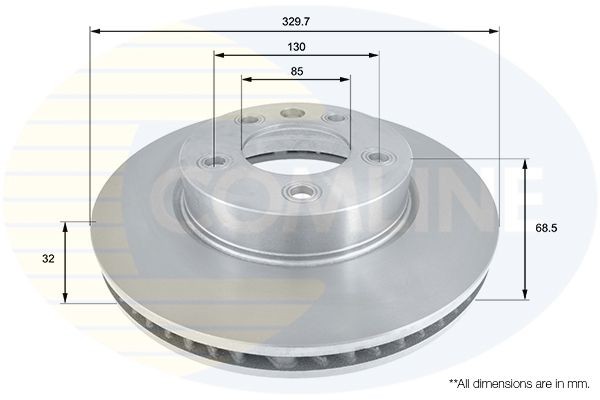 COMLINE ADC1475V: Piduriketas Comline Ø: 330mm, sisemine õhutus, Ø: 330mm, kaetud