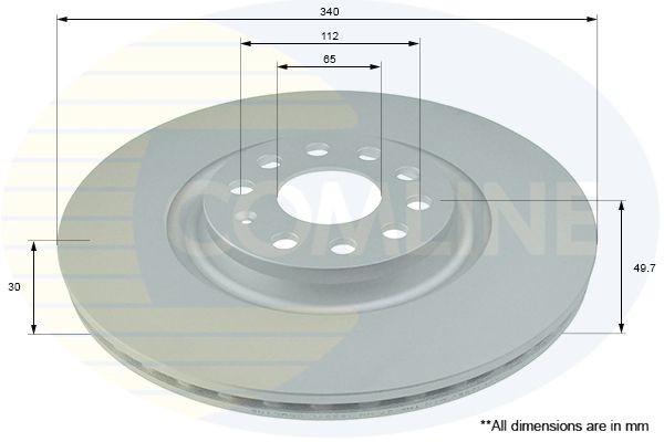 COMLINE ADC1498V: Piduriketas Comline Ø: 340mm, sisemine õhutus, Ø: 340mm, kaetud